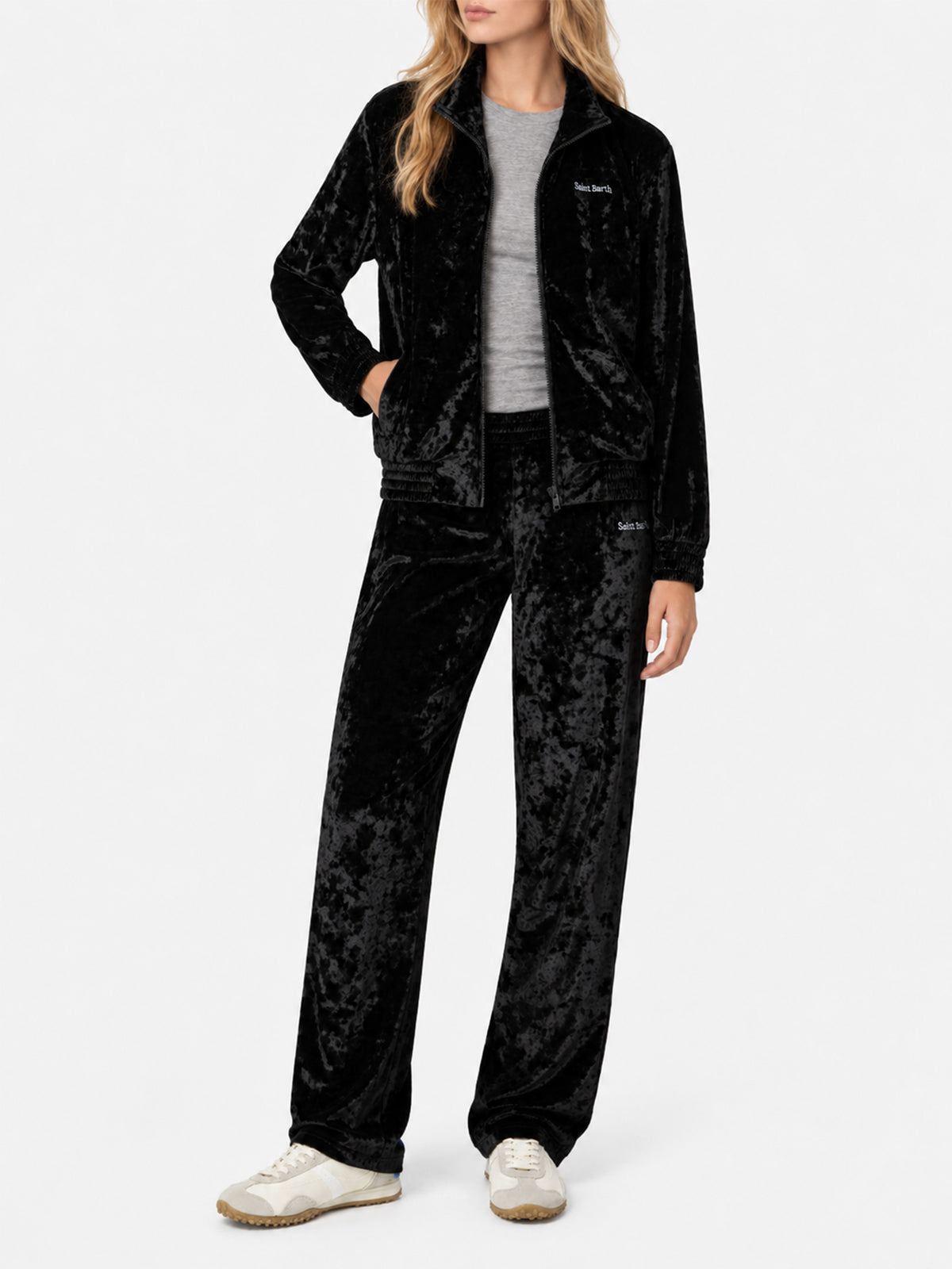 Pantalon de jogging Yvonne en chenille noire 