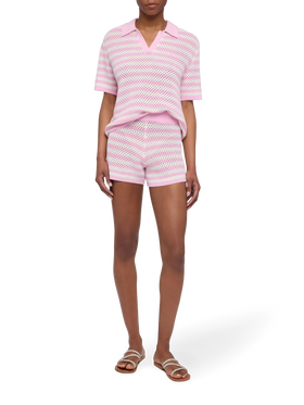 Yvette pink striped knit polo - MC2 Saint Barth