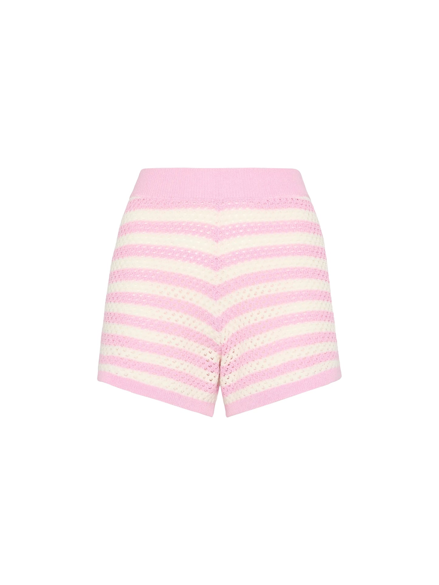 Yvette pink striped knit polo