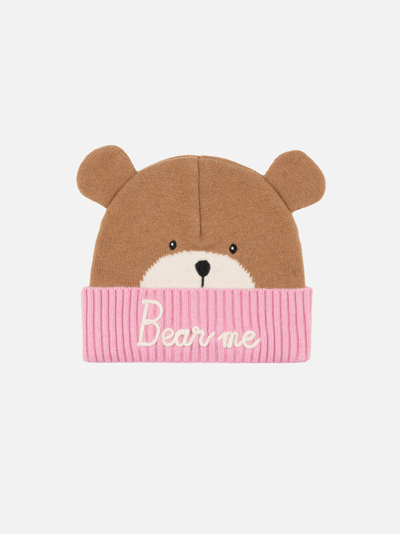 Girl pink and brown hat Zaya with Bear shape