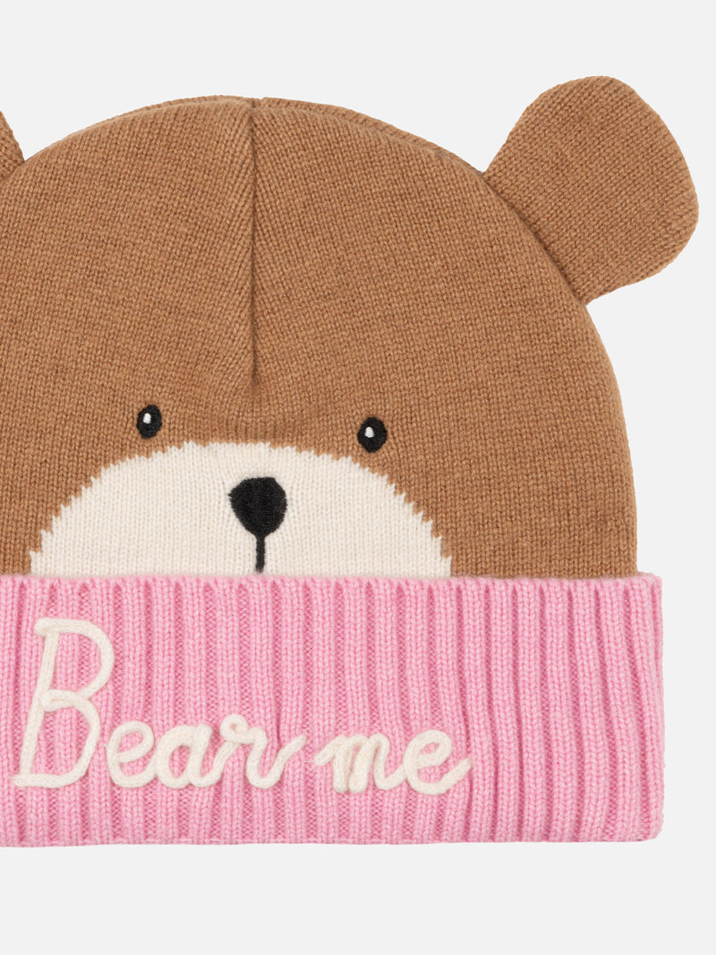 Girl pink and brown hat Zaya with Bear shape