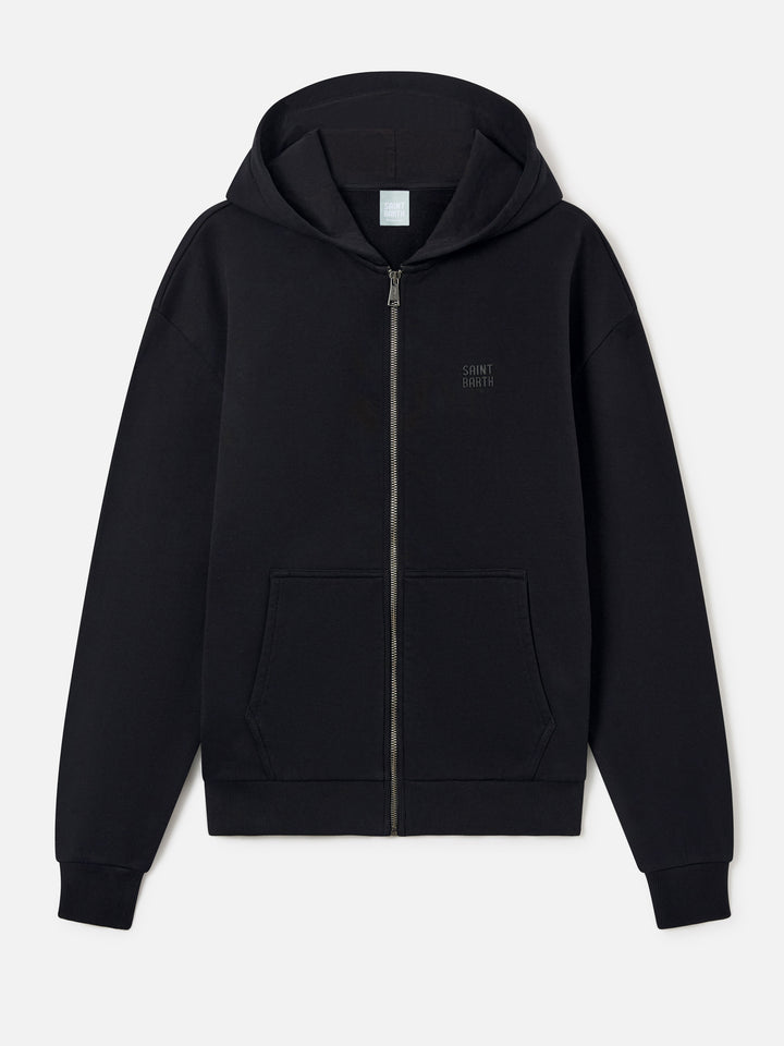 Sweat-shirt zippé Zadie noir avec patch logo 