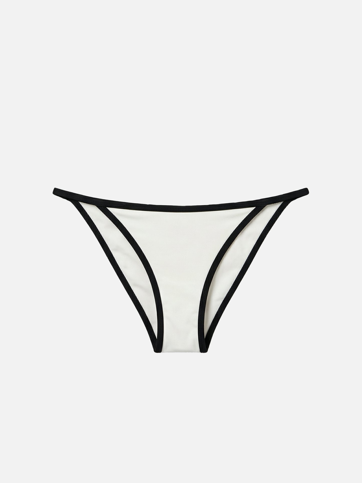 Slip mare Zephire String modello brasiliana panna con profilo a contrasto