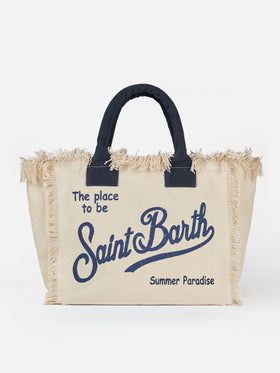 Off-white cotton canvas Vanity tote bag - MC2 Saint Barth