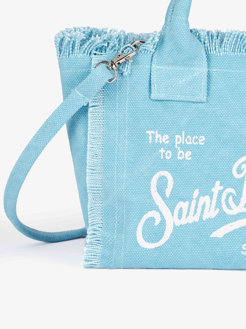 Light blue cotton canvas Mini Vanity bag