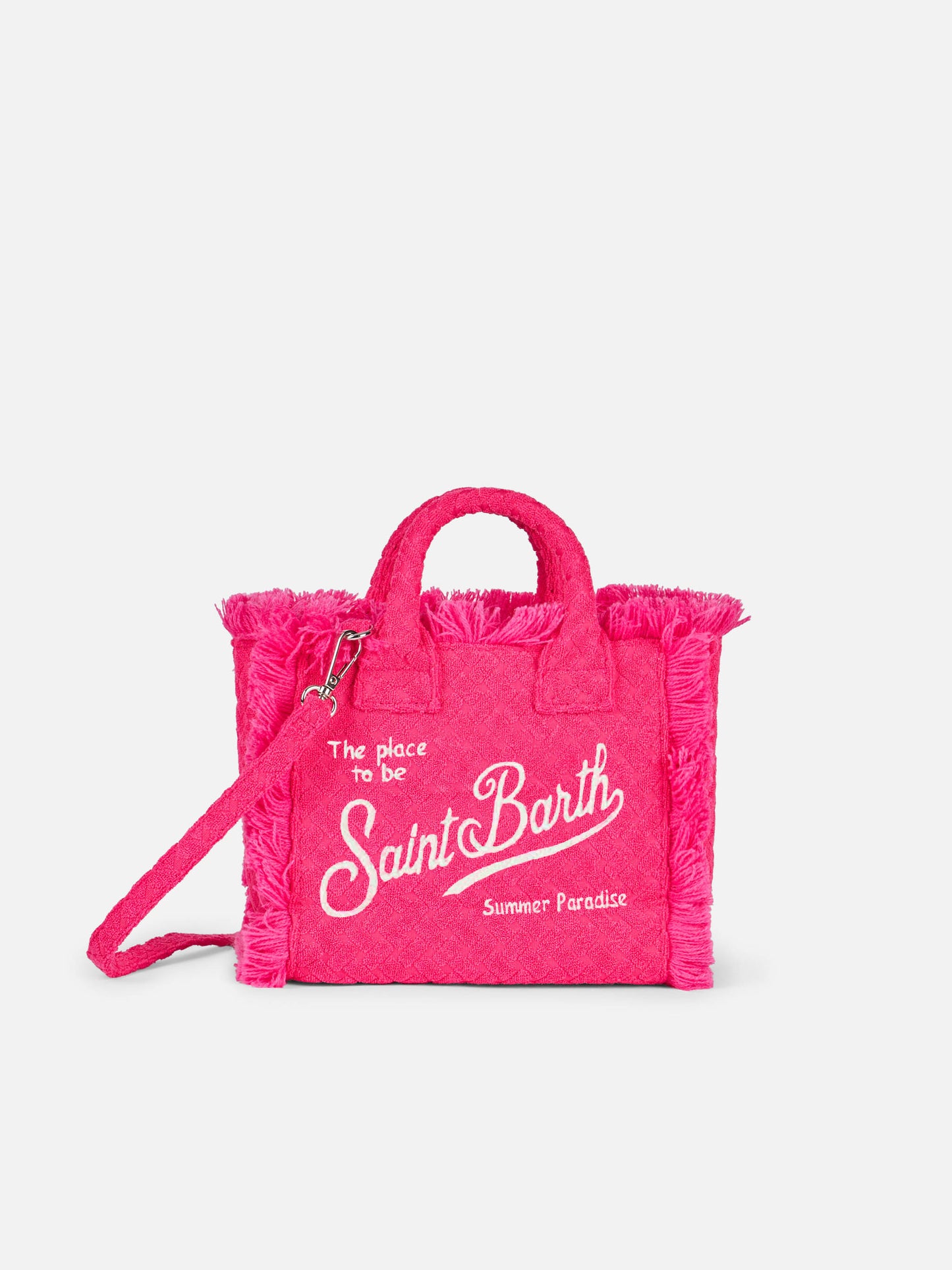 Fuchsia terry embossed Mini Vanity bag