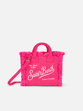 Fuchsia terry embossed Mini Vanity bag