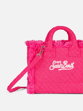 Fuchsia terry embossed Mini Vanity bag