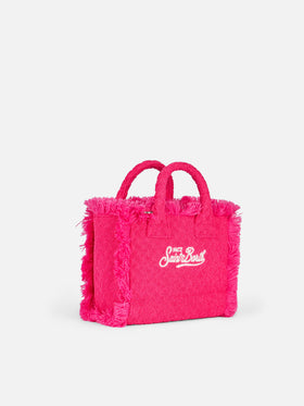 Fuchsia terry embossed Mini Vanity bag