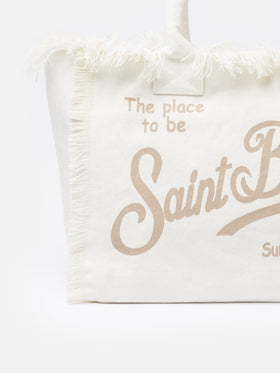 Off-white cotton canvas Vanity tote bag - MC2 Saint Barth