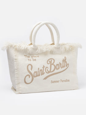 Off-white cotton canvas Vanity tote bag - MC2 Saint Barth
