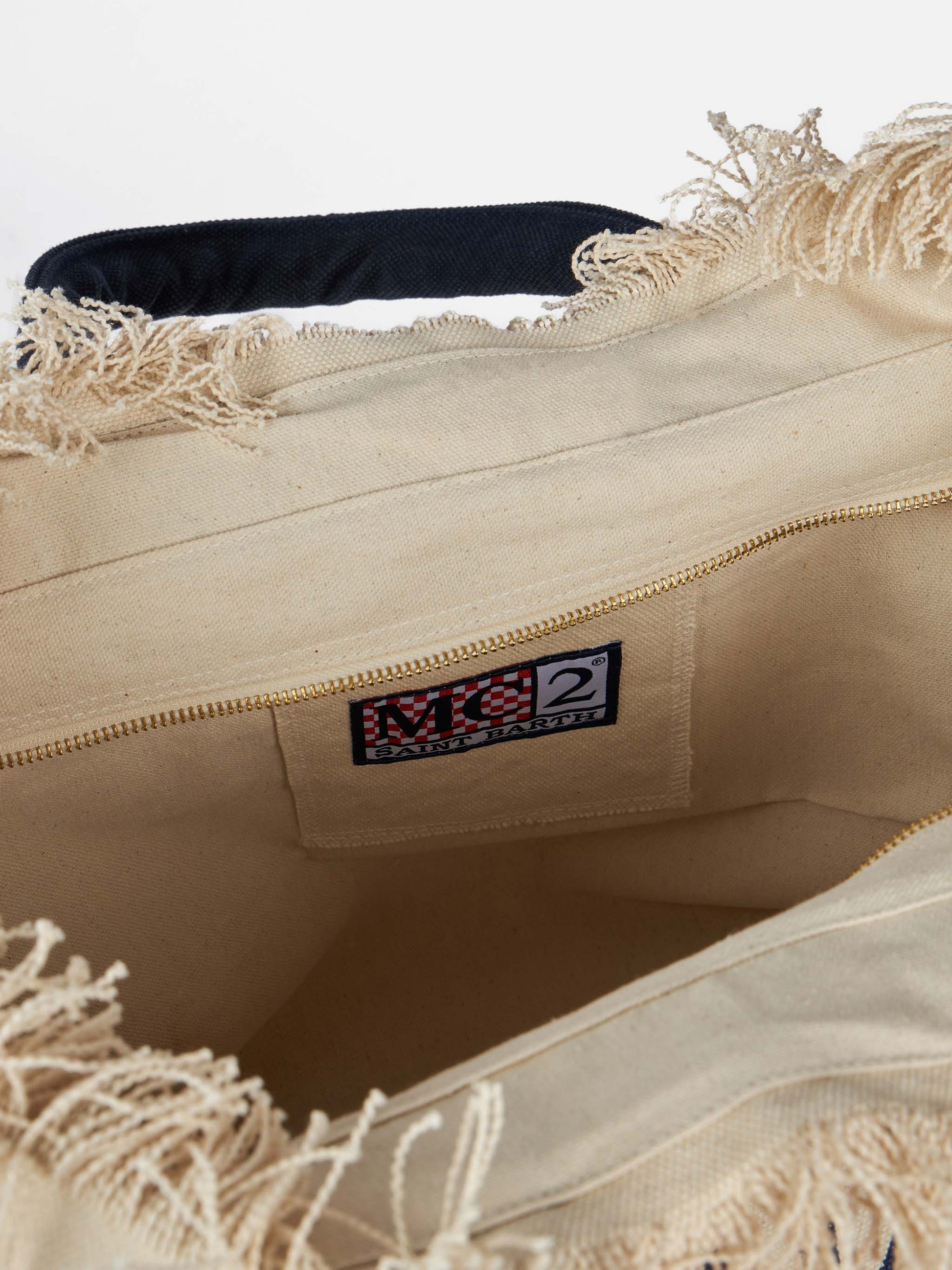 Off-white cotton canvas Vanity tote bag - MC2 Saint Barth