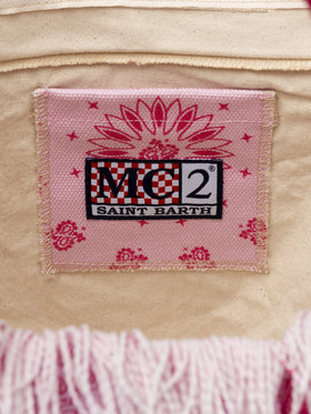Pink cotton canvas Vanity tote bag with badanna print - MC2 Saint Barth