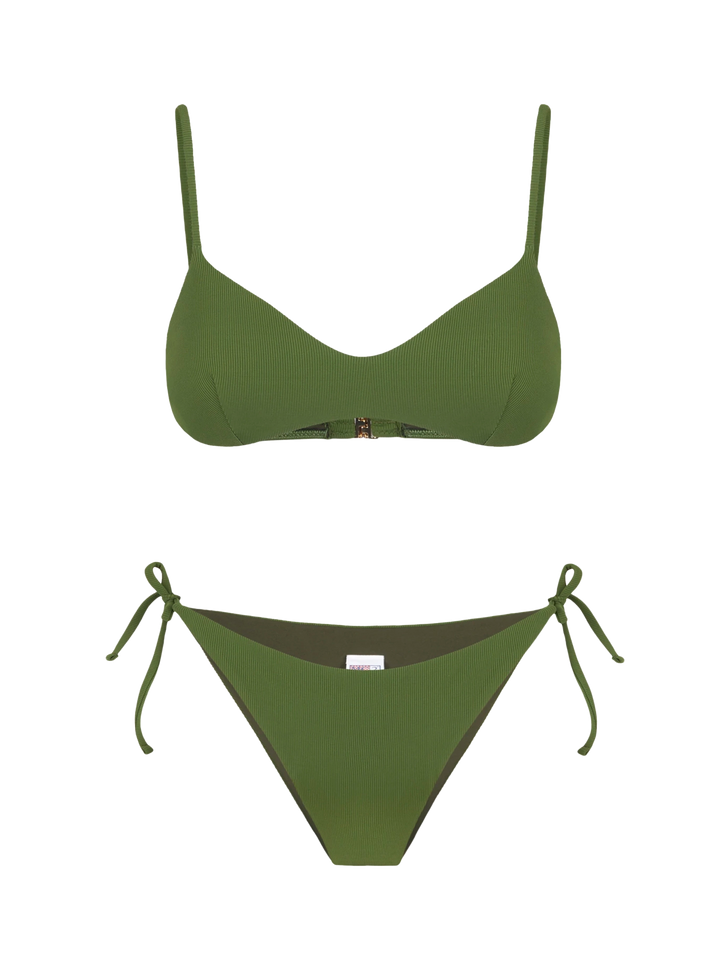 Woman military ribbed bralette bikini