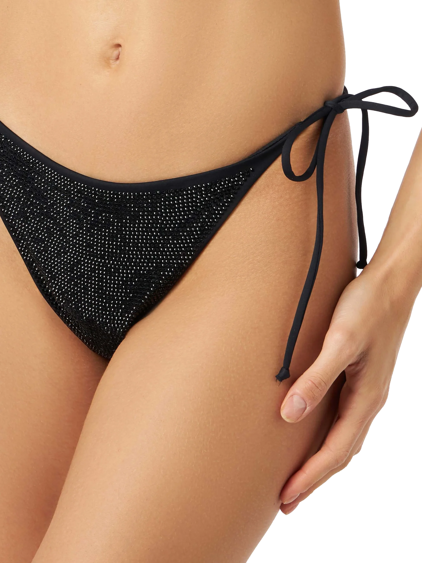 Woman swim briefs with black rhinestones