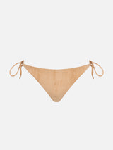 Beige swim briefs suede effect