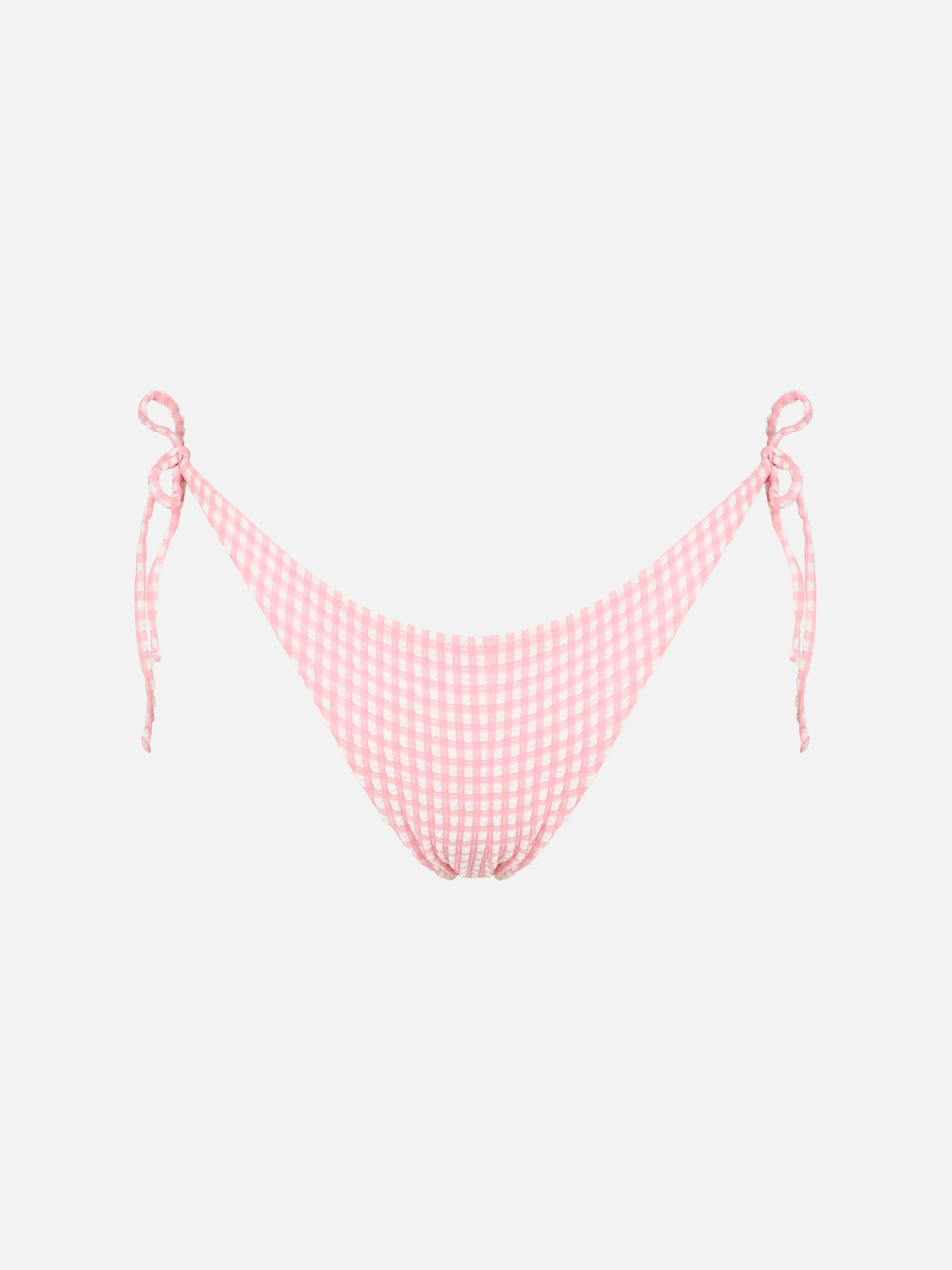 Pink gingham print swim briefs