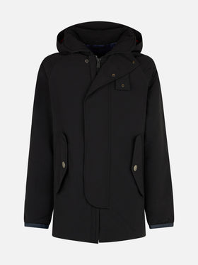 Man anthracite grey hooded parka jacket Voyager - MC2 Saint Barth