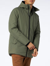 Parka da uomo Voyager verde militare con cappuccio