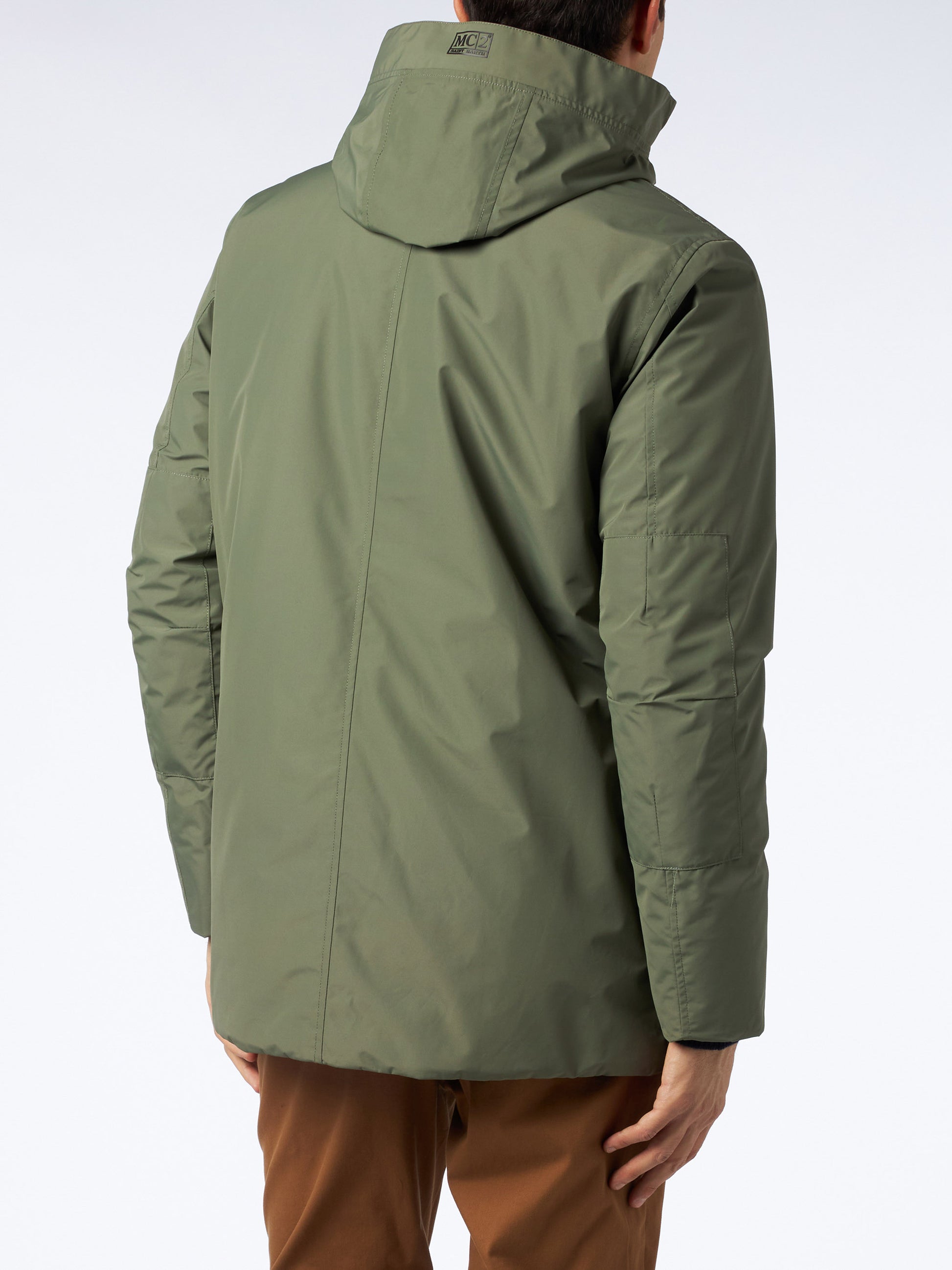 Man hooded military green Voyager parka jacket - MC2 Saint Barth