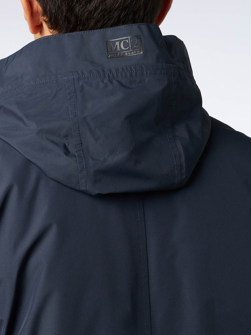 Blauer Voyager-Parka für Herren mit Kapuze