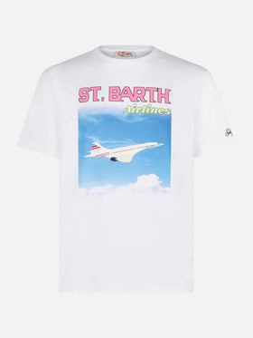 Herren-T-Shirt aus Baumwolle mit St.Barth Airlines-Aufdruck