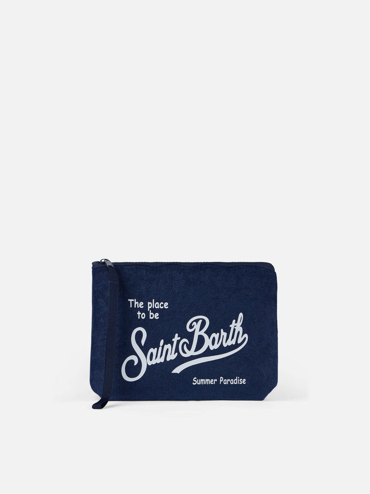Aline navy blue terry pochette