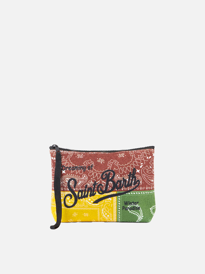 Pochette Aline in lana con stampa bandana