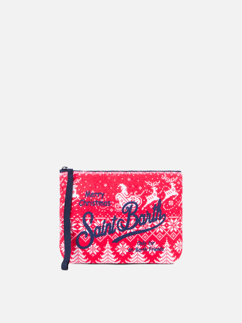 Aline Wollpochette mit Weihnachtsmann-Print