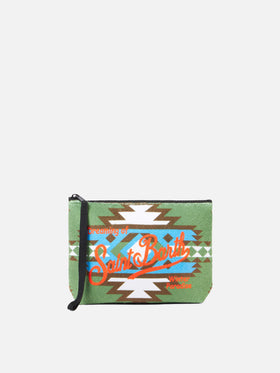 Aline wooly pochette with ethnic print