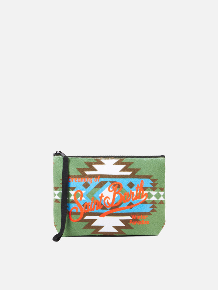 Aline wooly pochette with ethnic print