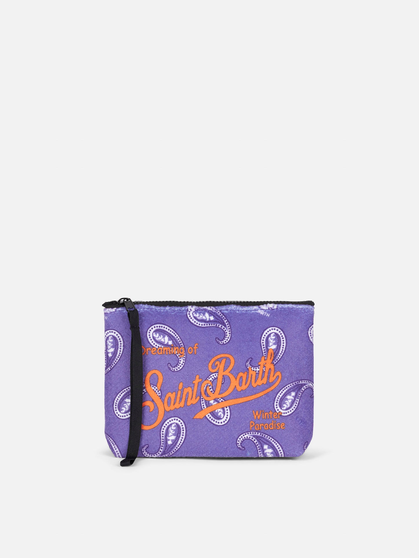 Aline-Pochette mit lila Paisley-Print