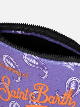 Aline-Pochette mit lila Paisley-Print