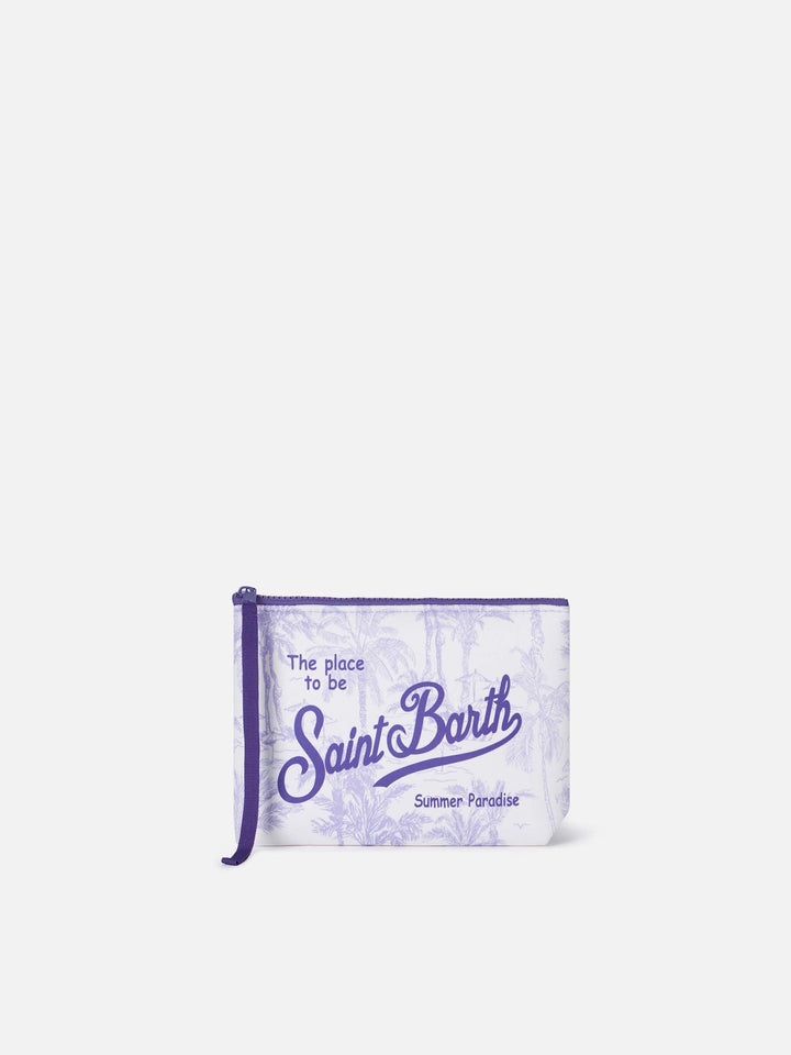 Aline scuba pochette with toile de jouy print