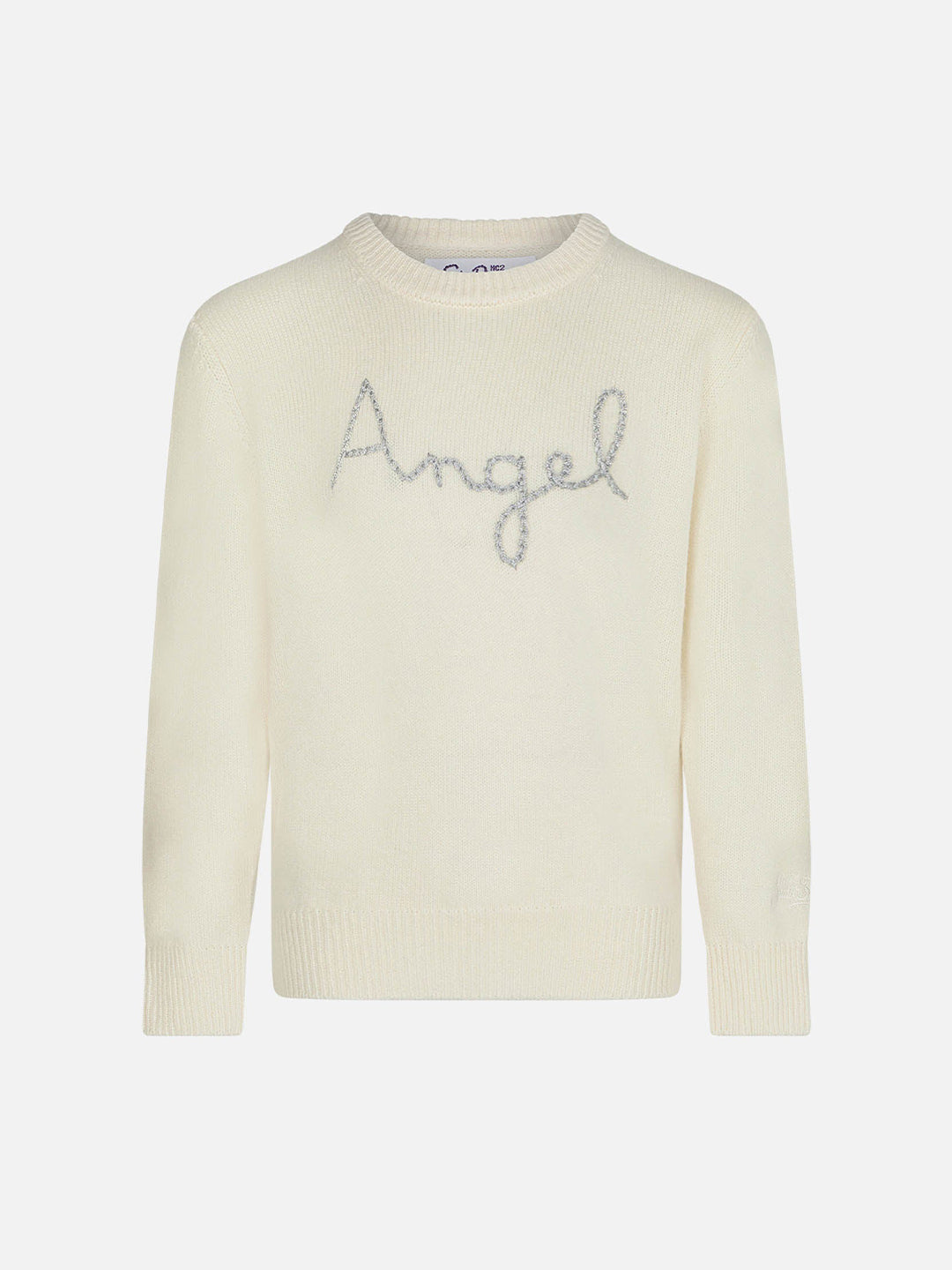 Girl sweater angel wings embroidery