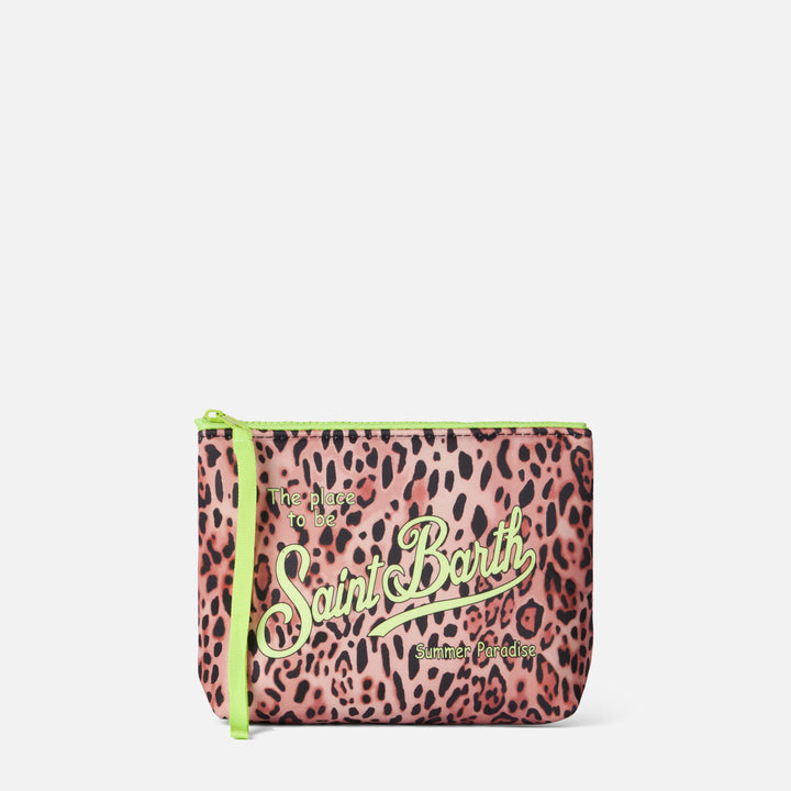 Pochette Aline in scuba con stampa animalier