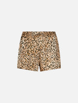 Damen-Shorts mit Animalier-Print