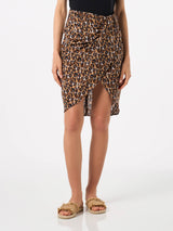 Woman midi skirt Amanda with leopard print