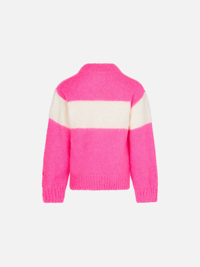 Girl brushed crewneck sweater with Apres chic lettering