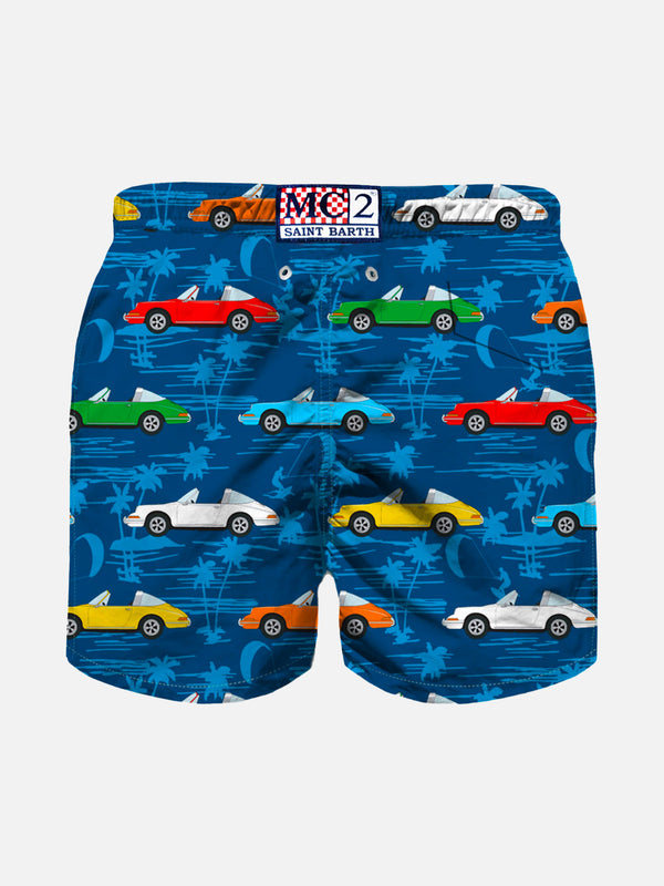 Boy swim shorts with vintage print