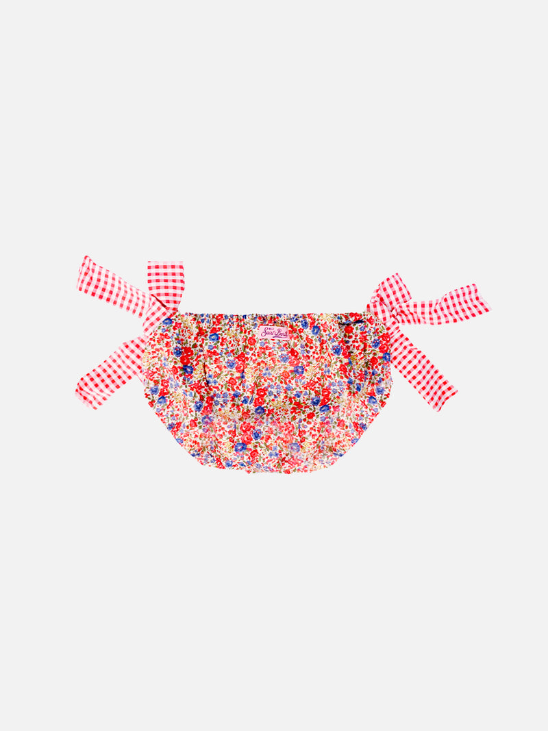 Slip da bagno da bambina stampa fiori con fiocchi | EDIZIONE SPECIALE LIBERTY