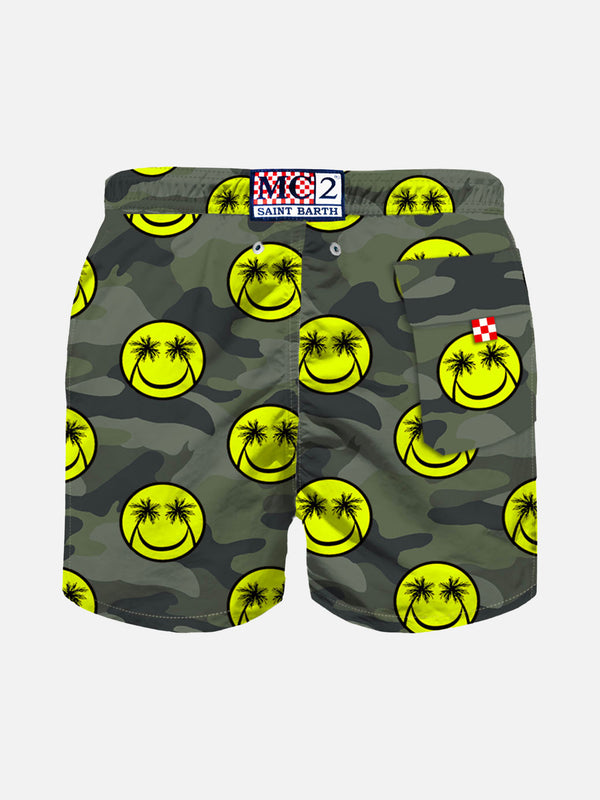 Boy swim shorts with smiley print