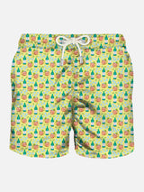 Light fabric man swim shorts cocktail print