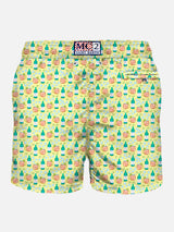 Light fabric man swim shorts cocktail print