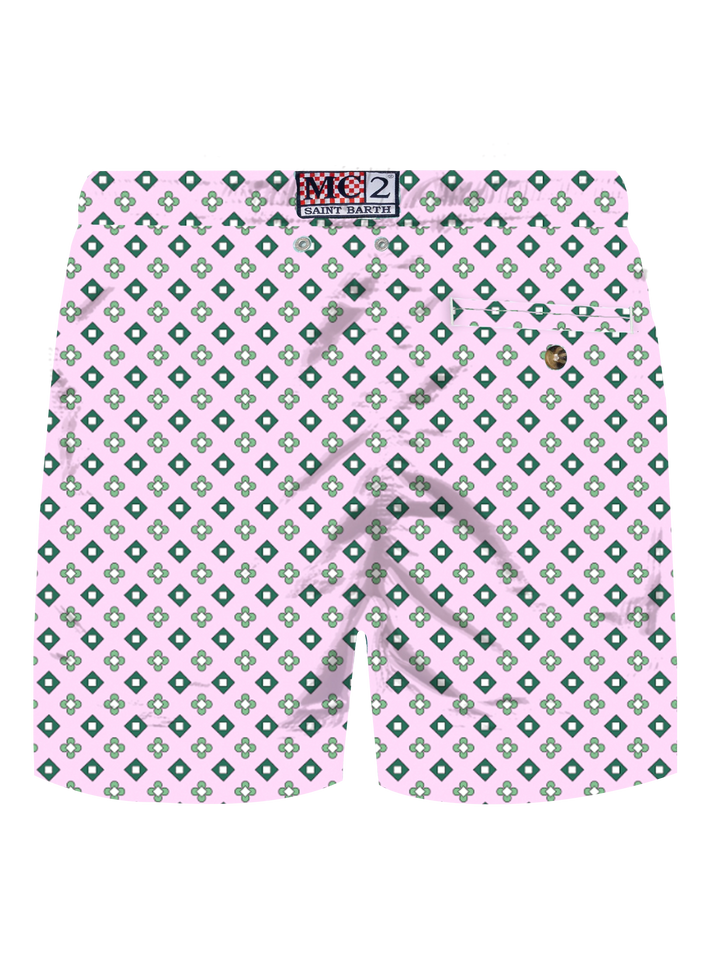 Comfort Light stretch swim shorts with micro tie print