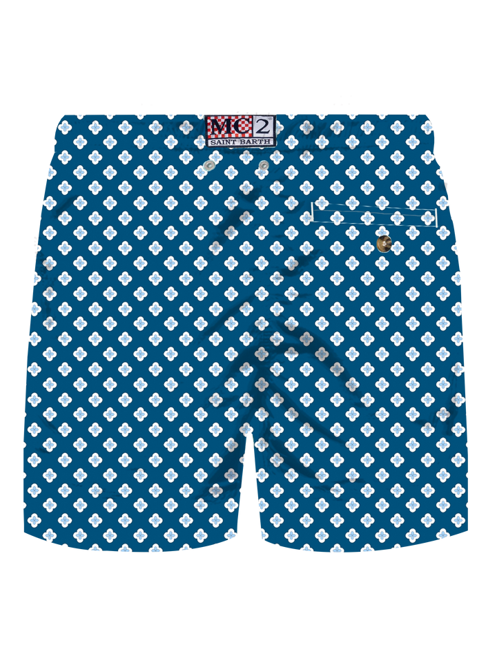 Comfort Light stretch swim shorts with tie print