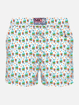 Man light fabric swim shorts with Portofino Dry Gin print | Portofino Dry Gin Special Edition