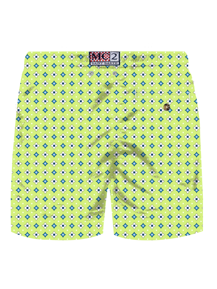 Comfort Light stretch swim shorts with tie print