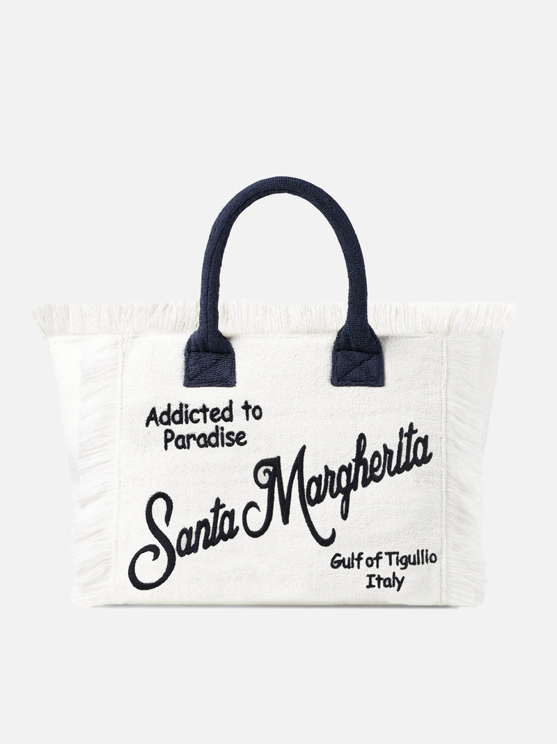 Vanity-Schultertasche aus Frottee mit Santa Margherita-Stickerei