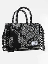 Vanity blanket shoulder bag with black bandanna print